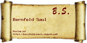 Bernfeld Saul névjegykártya